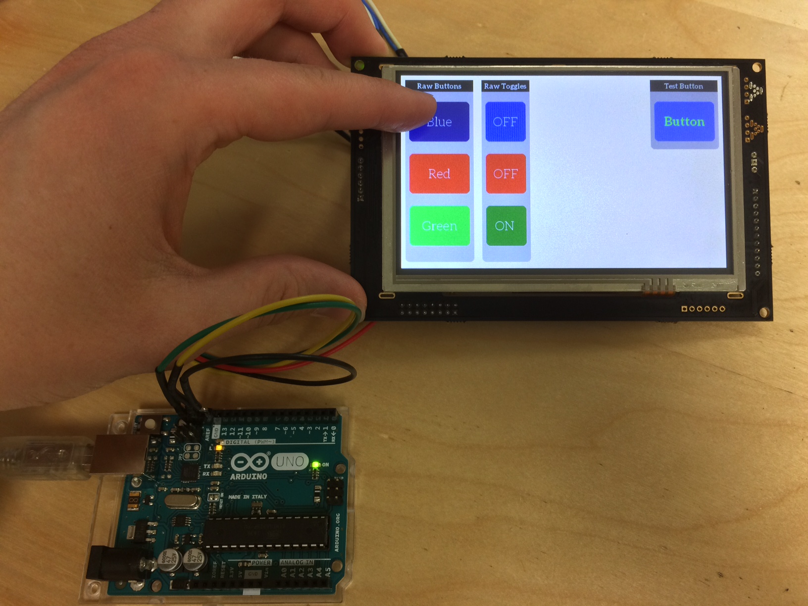 Raw Button Demo using a GTT50A and an Arduino Uno