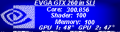 GPU Info: Bottom bar is animated...moves from left to right. 2x GTX260's on idle...