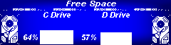 Hard Drive Free Space: The bar and the hard drive gifs are animated.